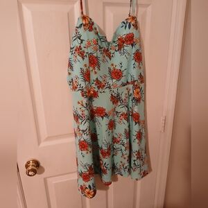 Teal Floral Dress